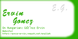 ervin goncz business card